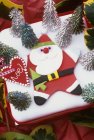 Christmas cake with Father Christmas — Stock Photo