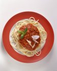 Spaghetti bolognese with Parmesan — Stock Photo
