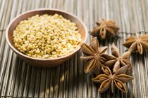 Fenugreek seeds and star anise — Stock Photo