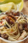 Лінгва макарони з морепродуктами — стокове фото