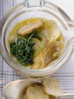 Pretzel soup with onions — Stock Photo