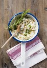 Lemon risotto with pine nuts — Stock Photo
