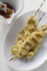Closeup top view of spicy Satay — Stock Photo