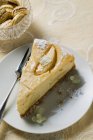 Slice of apple cheesecake — Stock Photo