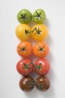 Cherry tomatoes various colours — Stock Photo