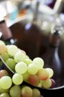 Closeup view of green grapes in a wine bucket — Stock Photo