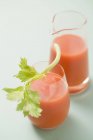Bicchiere di succo di carota con sedano — Foto stock