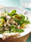 Salatblätter mit Radieschen — Stockfoto