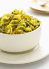 Fusilli pasta with basil — Stock Photo
