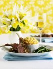 Lamb chops with cheese — Stock Photo