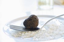 Black truffle and risotto rice — Stock Photo