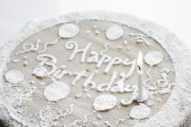 Marzipan-covered birthday cake — Stock Photo