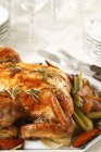 Whole Roasted Chicken with Rosemary — Stock Photo