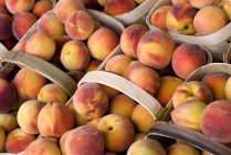 Корзины свежих персиков — стоковое фото