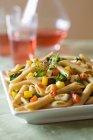 Penne pasta with vegetables — Stock Photo