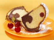 Pieces of Cappuccino marble cake — Stock Photo