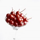 Candied cherries in glass — Stock Photo