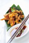 Shrimps and calamari with soy sauce — Stock Photo