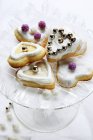 Biscuits on cake stand — Stock Photo