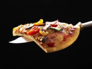 Slice of grilled vegetable pizza — Stock Photo