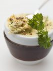 Closeup view of Caf de Paris spiced butter with herb — Stock Photo