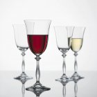 Vasos con vino tinto y blanco - foto de stock