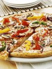 Zwiebel-Pilz-Pizza — Stockfoto