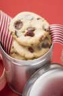 Chocolate chip cookies with cranberries — Stock Photo