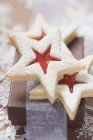 Star biscuits with sugar — Stock Photo