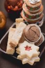 Різдвяні печиво в лотку — стокове фото