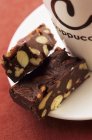 Chocolate nut slices — Stock Photo