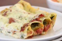 Cannelloni con feta e spinaci — Foto stock