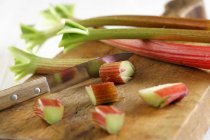 Fresh sliced Rhubarb — Stock Photo