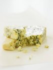 Stilton cheese on paper — Stock Photo