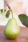 Green pear with stalk — Stock Photo
