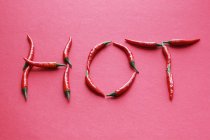 HOT written in chillies — Stock Photo