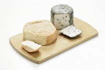 Diferentes queijos de leite cru — Fotografia de Stock