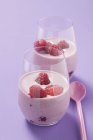 Йогурт в двух стаканах — стоковое фото