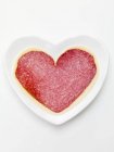 Salami and cheese heart — Stock Photo