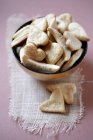 Sugar biscuits in bowl — Stock Photo