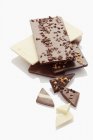 Différents types de barres de chocolat — Photo de stock