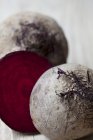 Beetroots whole and halved — Stock Photo