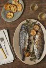 Grilled Trout Stuffed with Lemon and Parsley — Stock Photo
