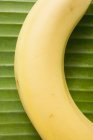 Banane fraîche mûre sur feuille — Photo de stock