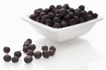 Juniper berries in bowl — Stock Photo