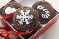 Muffins weihnachtlich dekoriert — Stockfoto