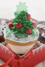 Bolo de Natal em muffins de chocolate — Fotografia de Stock