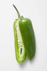 Green chilli with drops of water — Stock Photo