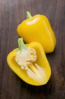 Yellow halved pepper — Stock Photo