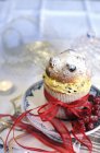Mini panettone filled with mascarpone cream — Stock Photo